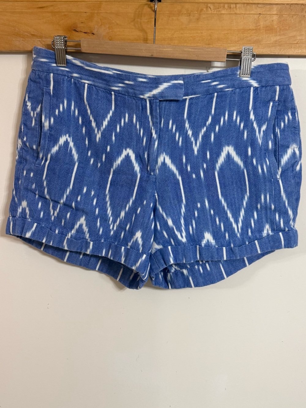 J. Crew Blue Ikat Summer Shorts